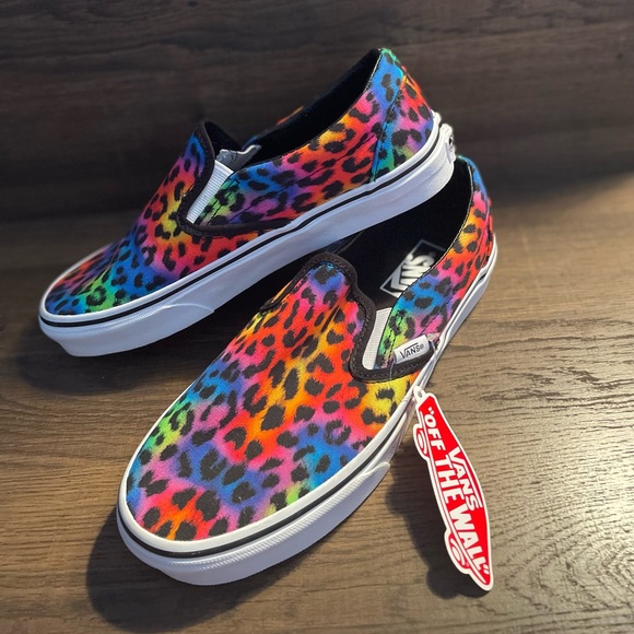 rainbow spot leopard vans